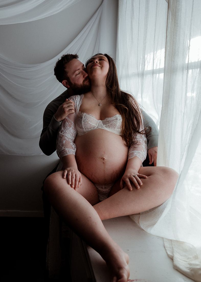 Maternity Photographer Whitefish husband and wife